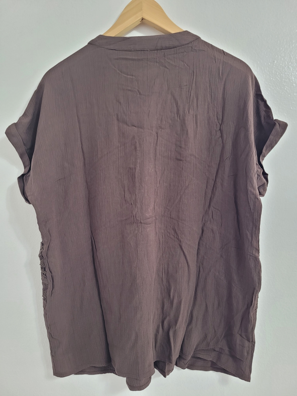 BNWT Chico's Women's Brown Lace Short Sleeve Blouse Size 0 - Picture 4 of 6